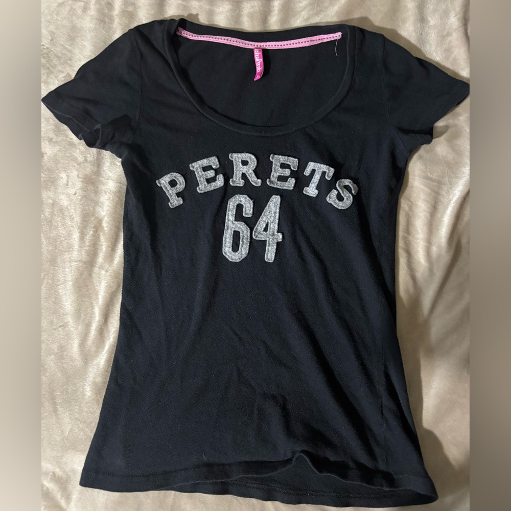 Y2K Joshua Perets Fitted T-Shirt with Graphic